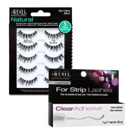 Ardell 5 Pack 120 Lashes and Lash Grip Clear Adhesive