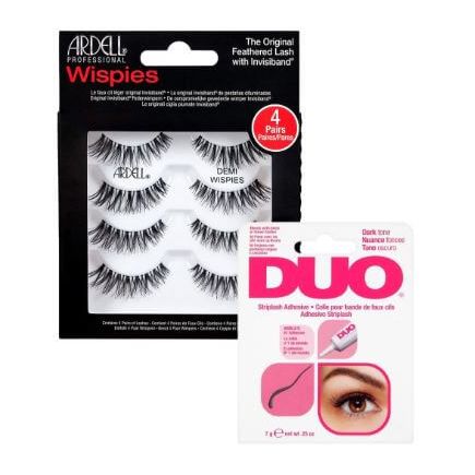 Ardell Demi Wispies 4 Pack Lashes and Duo Dark Lash Adhesive