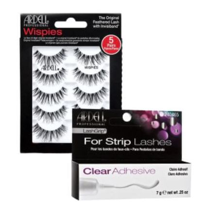 Ardell Wispies 5 Pack Lashes and Lash Grip Clear Adhesive