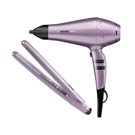 BaByliss PRO Keratin Hair Dryer And Straightener Lilac Silk
