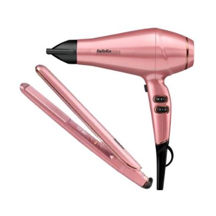 BaByliss PRO Keratin Hair Dryer And Straightener Pink Blush