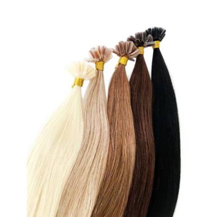 Keratin Bond U Tip Hair Extensions 1B 18 inch