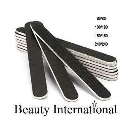 Black 100/180 Grit Nail Files 10 Pack