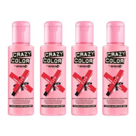 Crazy Color Fire Semi Permanent Hair Dye 4 Pack