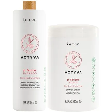 Kemon Actyva P Factor Shampoo and Mask 1 Litre Set