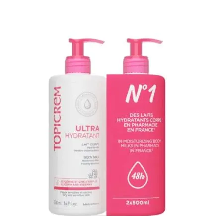 Topicrem Ultra Moisturizing Body Milk 2 x 500ml