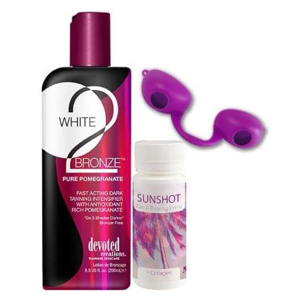 White 2 Bronze Pure Pomegranate Tanning Bundle