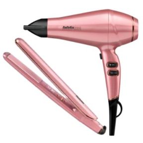 BaByliss PRO Keratin Hair Dryer And Straightener Pink Blush