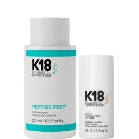 K18 Leave-In Molecular Hair Mask & Peptide Prep Detox Shampoo Set