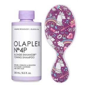 Olaplex No.4P Blonde Enhancer Toning Shampoo 250ml With FREE Wet Brush Mini
